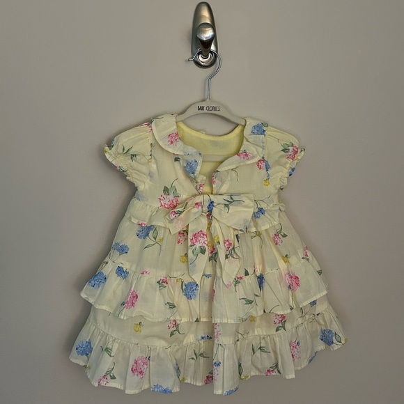 Janie and Jack Baby Girl Floral Tiered Ruffle Dress 3-6 Months - Picture 5 of 8